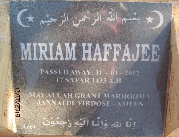 HAFFAJEE Miriam -2012