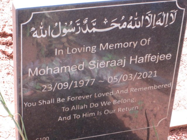 HAFFEJEE Mohamed Sieraaj 1977-2021