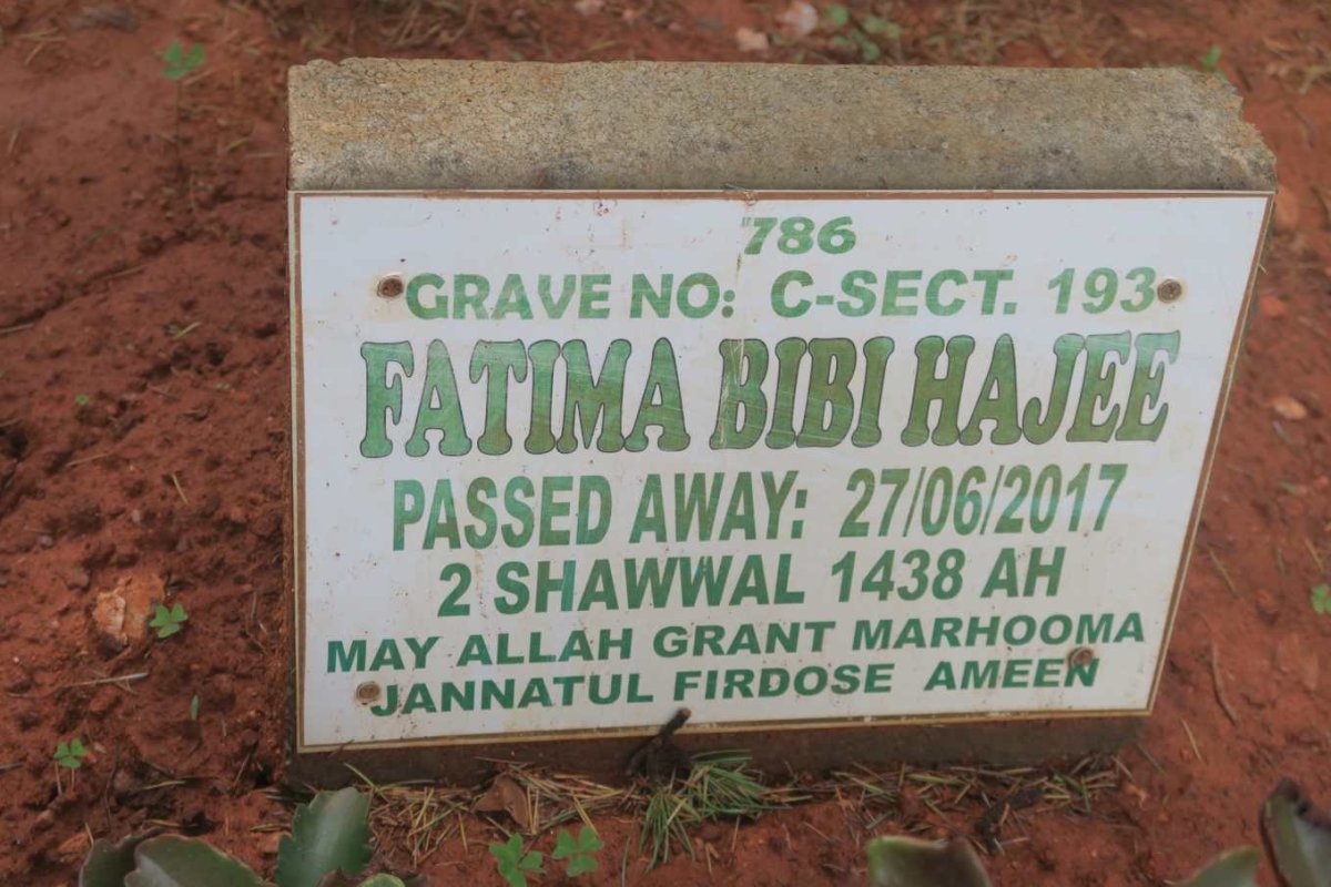 HAJEE Fatima Bibi -2017