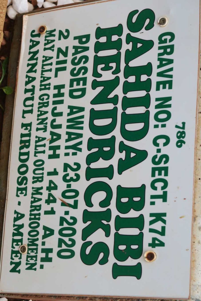 HENDRICKS Sahida Bibi -2020
