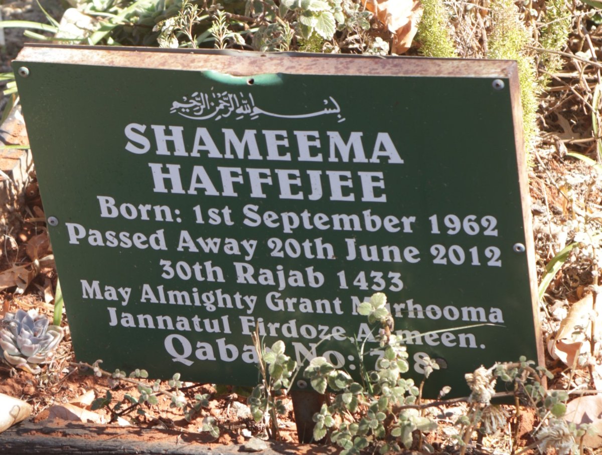 HAFFEJEE Shameema 1962-2012
