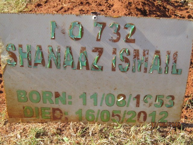 ISMAIL Shanaaz 1953-2012