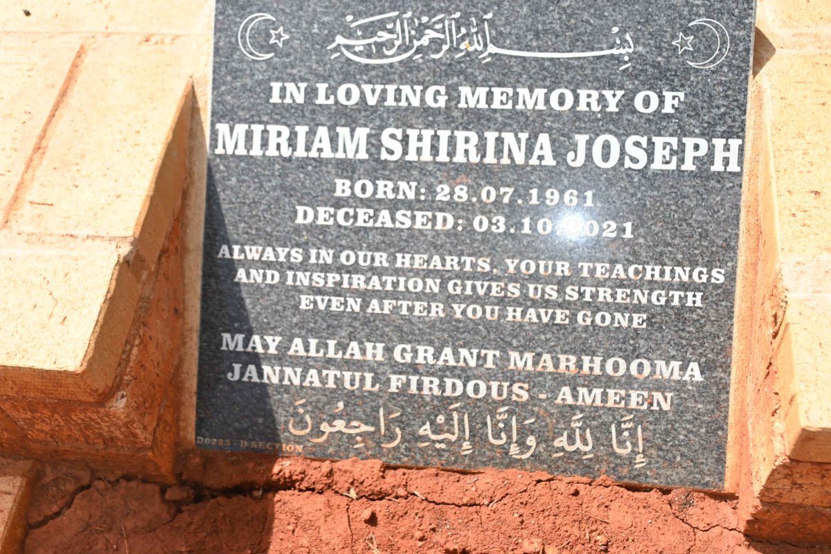 JOSEPH Miriam Shirina 1961-2021