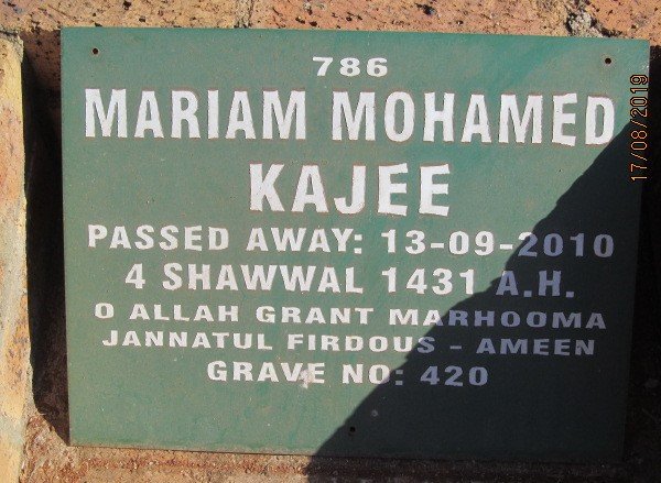 KAJEE Mariam Mohamed -2010