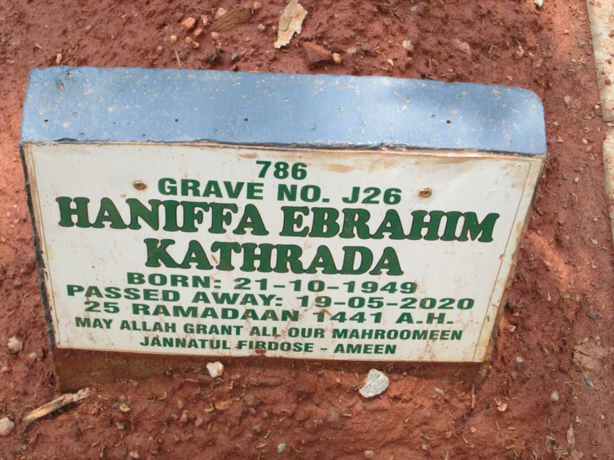 KATHRADA Haniffa Ebrahim 1949-2020