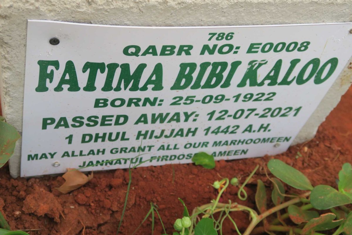 KALOO Fatima Bibi 1922-2021