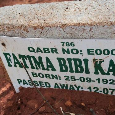 KALOO Fatima Bibi 1922-2021