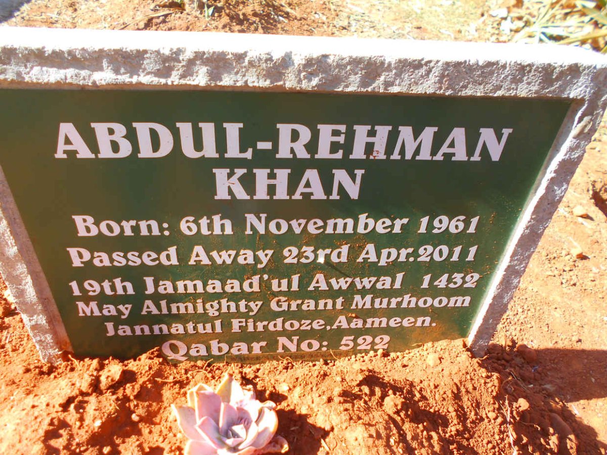 KHAN Abdul Rehman 1961-2011