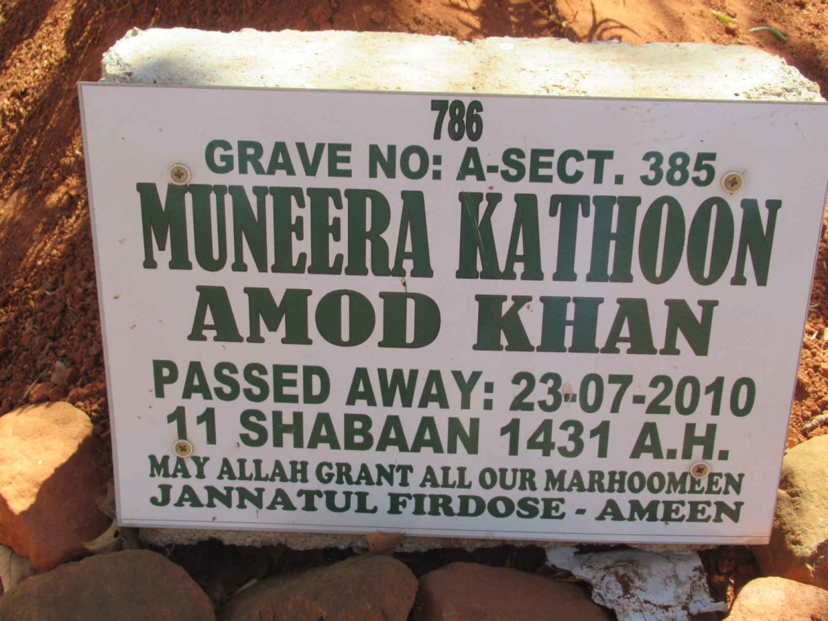 KHAN Muneera Kathoon Amod -2010