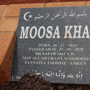 KHAN Moosa 1943-2020
