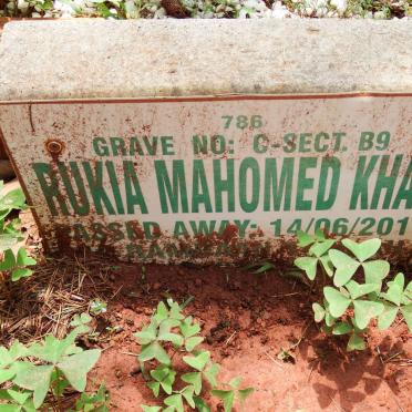 KHAN Rukia Mahomed -2017