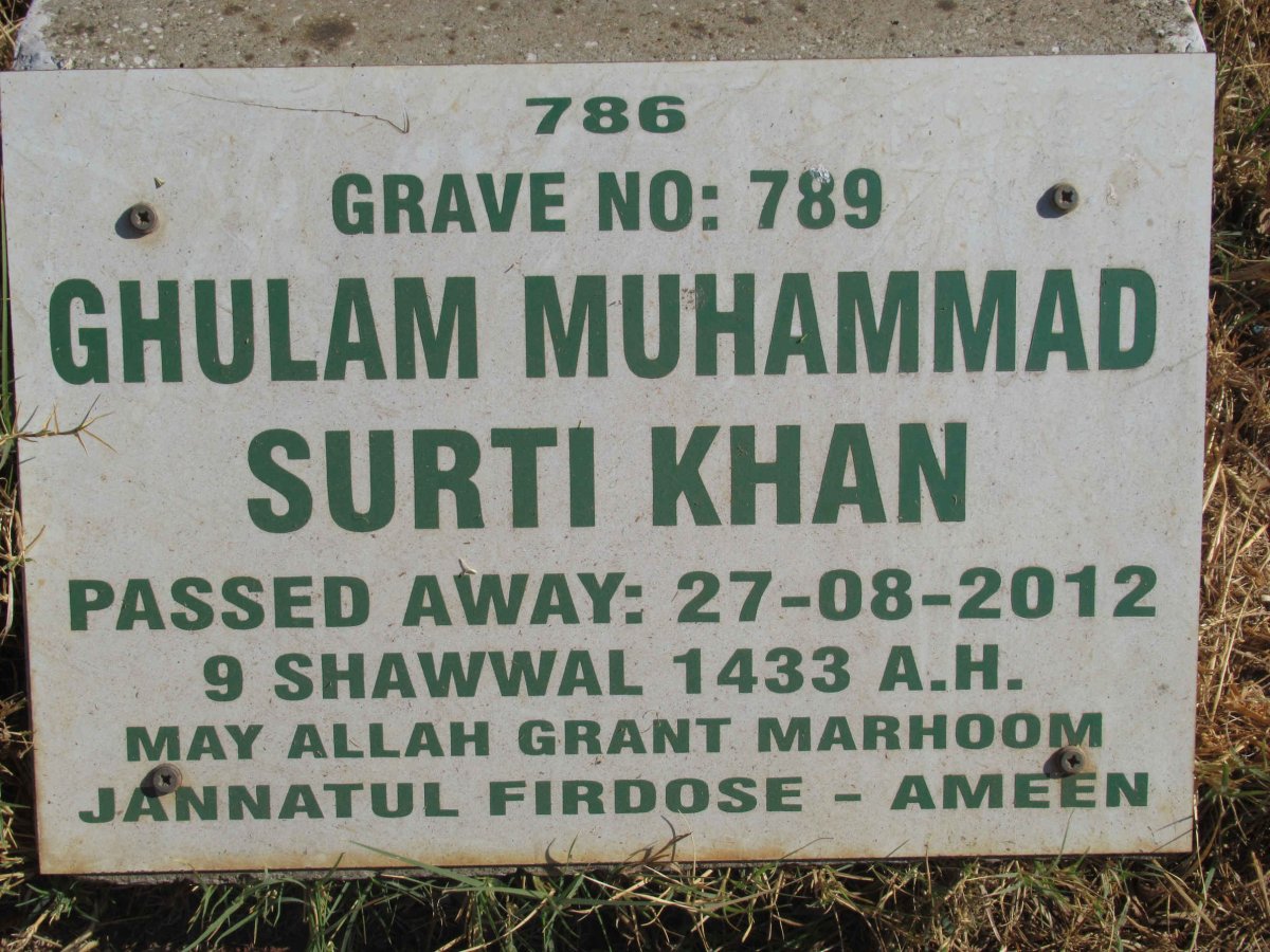 KHAN Ghulam Muhammad Surti -2012