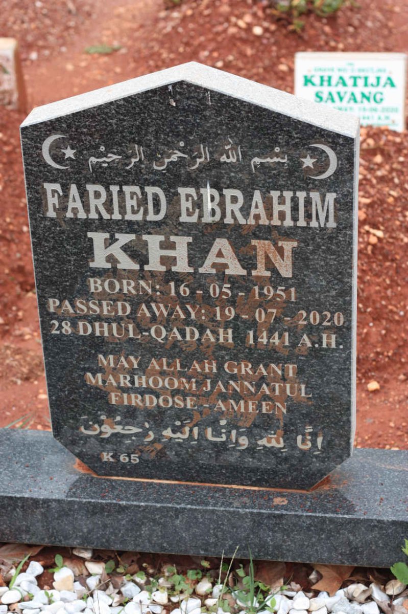 KHAN Faried Ebrahim 1951-2020