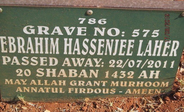 LAHER Ebrahim Hassenjee -2011