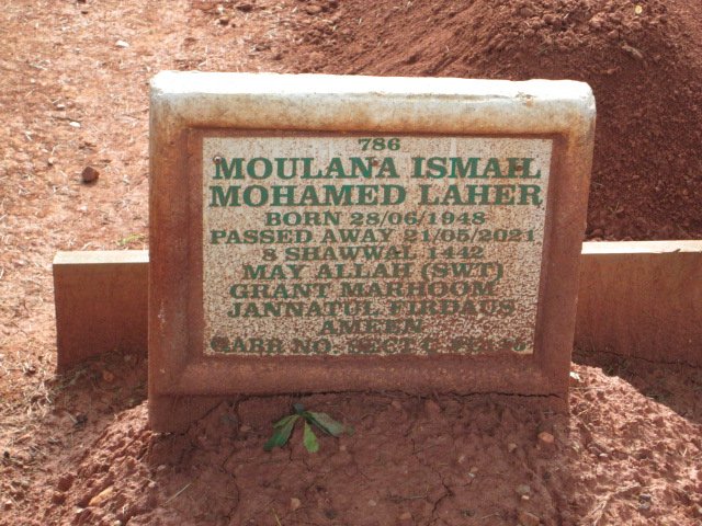 LAHER Moulana Ismail Mohamed 1948-2021