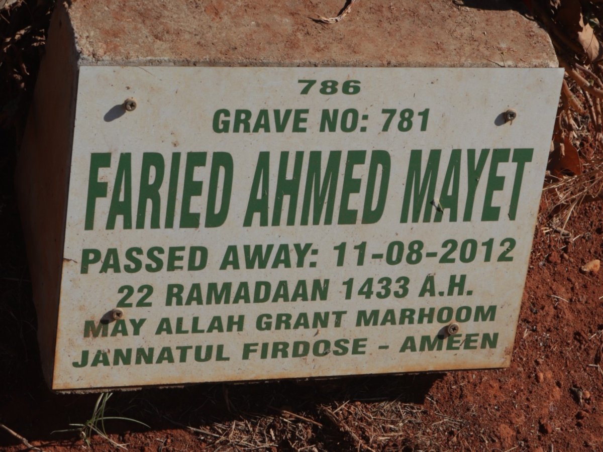 MAYET Faried Ahmed -2012