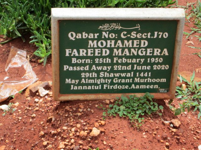 MANGERA Mohamed Fareed 1950-2020
