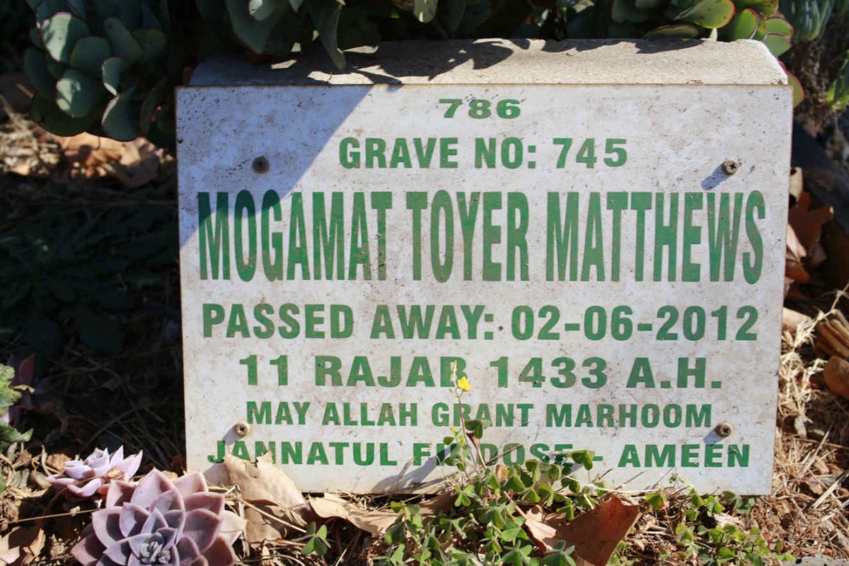 MATTHEWS Mogamat Toyer -2012