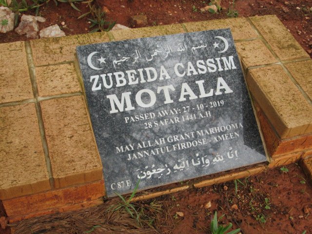 MOTALA Zubeida Cassim -2019