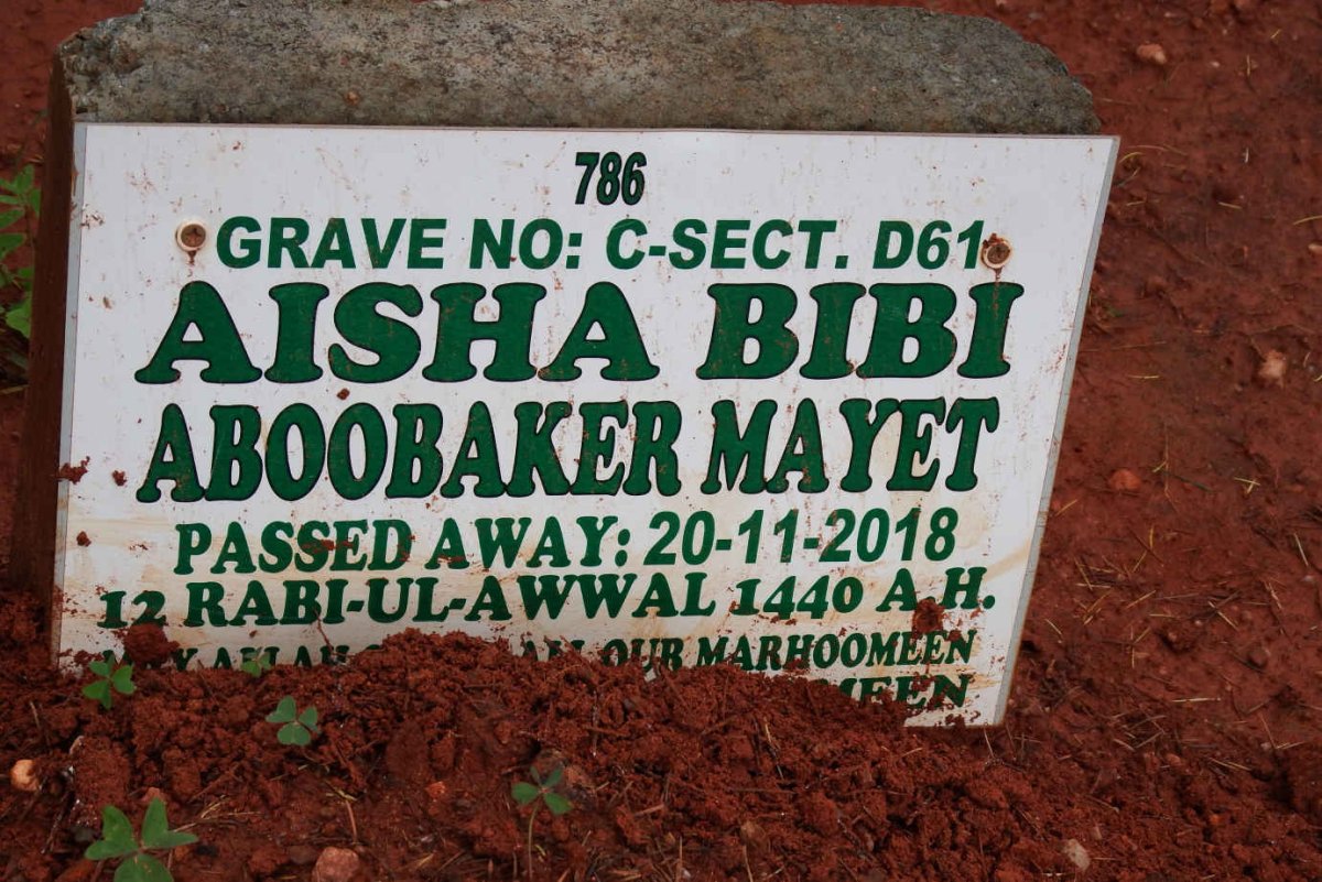 MAYET Aisha Bibi Aboobaker -2018
