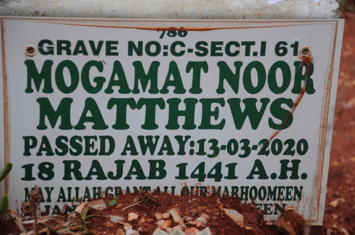 MATTHEWS Mogamat Noor -2020