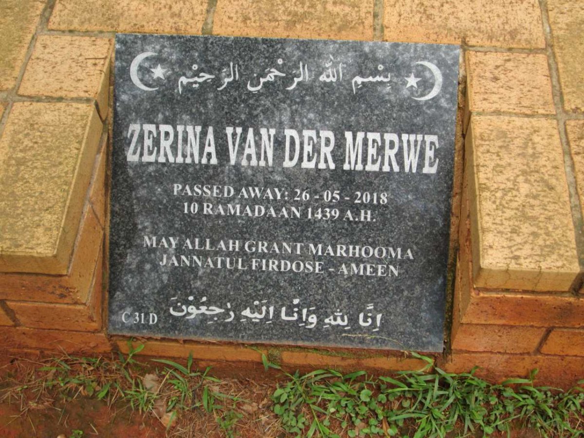 MERWE Zerina, van der -2018