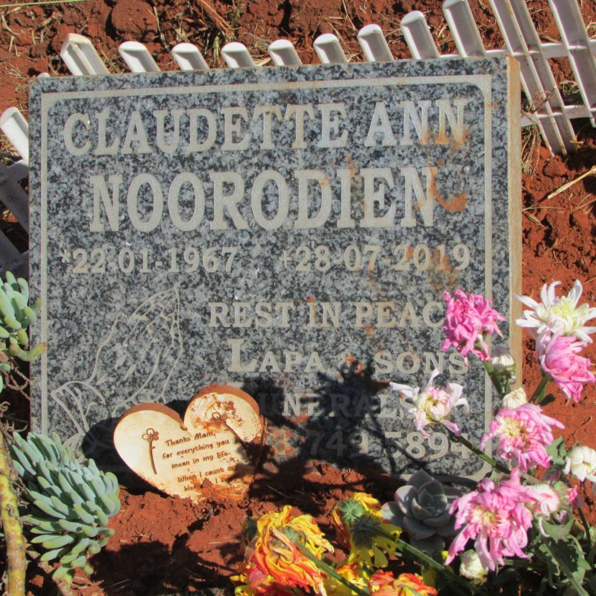 NOORODIEN Claudette Ann 1967-2019