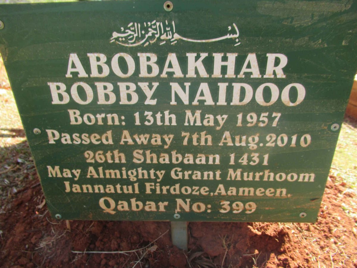 NAIDOO Abobakhar Bobby 1957-2010