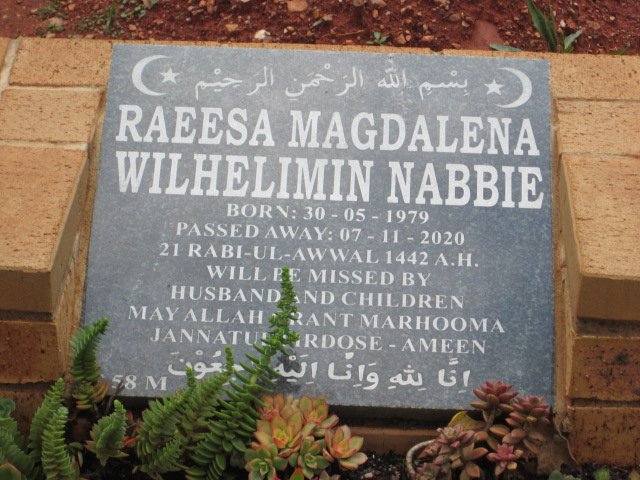 NABBIE Raeesa Magdalena Wilhelimin 1979-2020