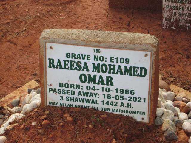 OMAR Raeesa Mohamed 1966-2021