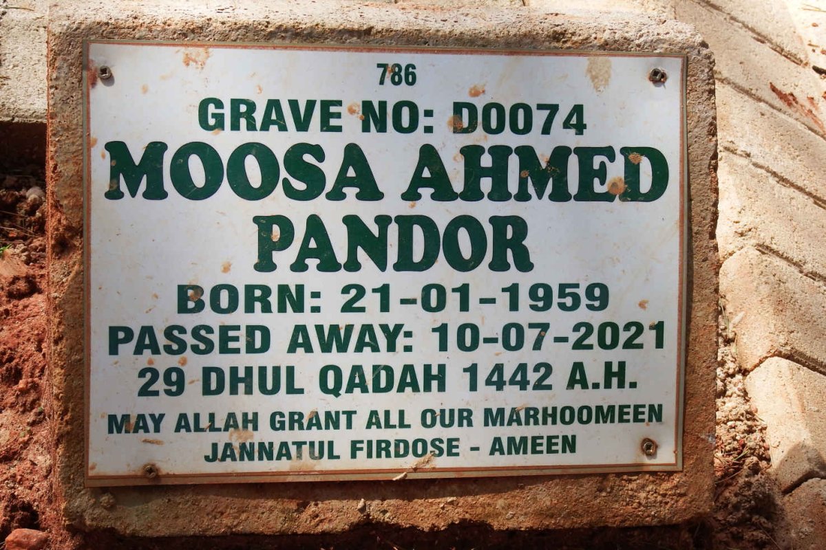 PANDOR Moosa Ahmed 1959-2021