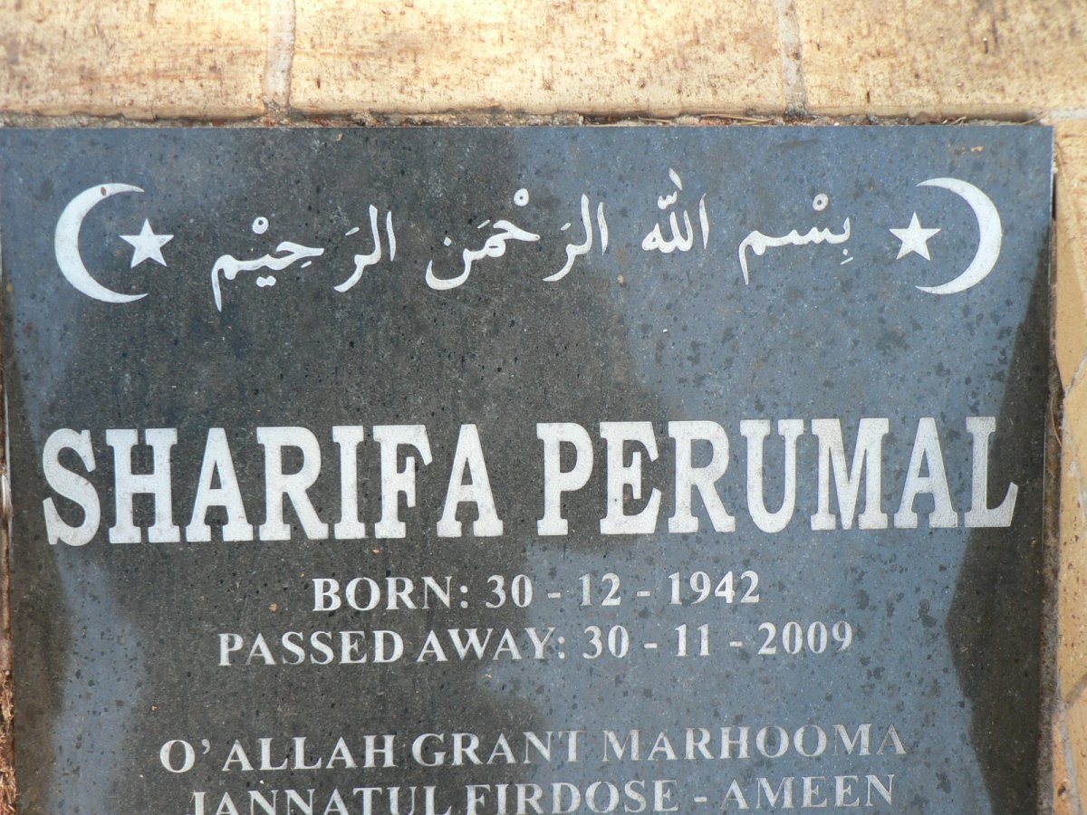 PERUMAL Sharifa 1942-2009