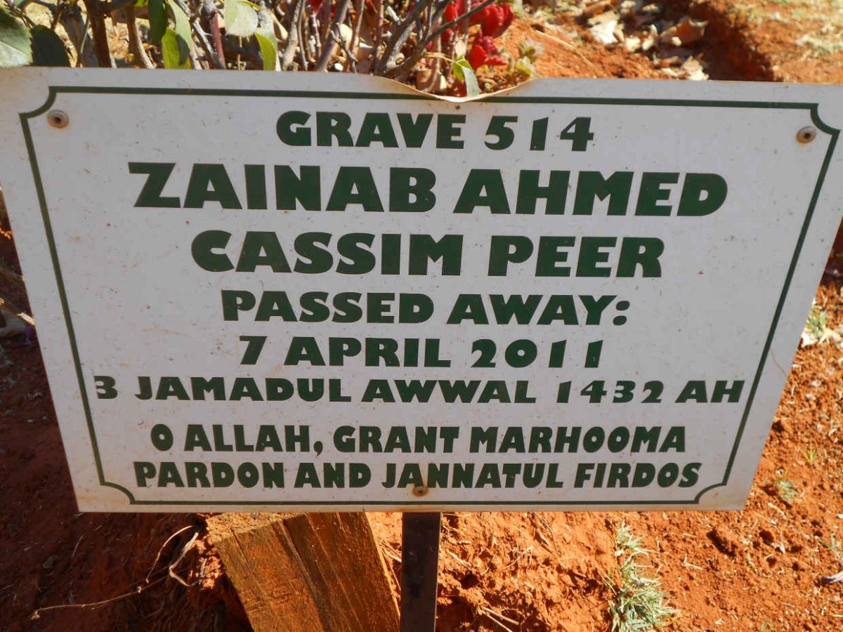 PEER Zainab Ahmed Cassim -2011
