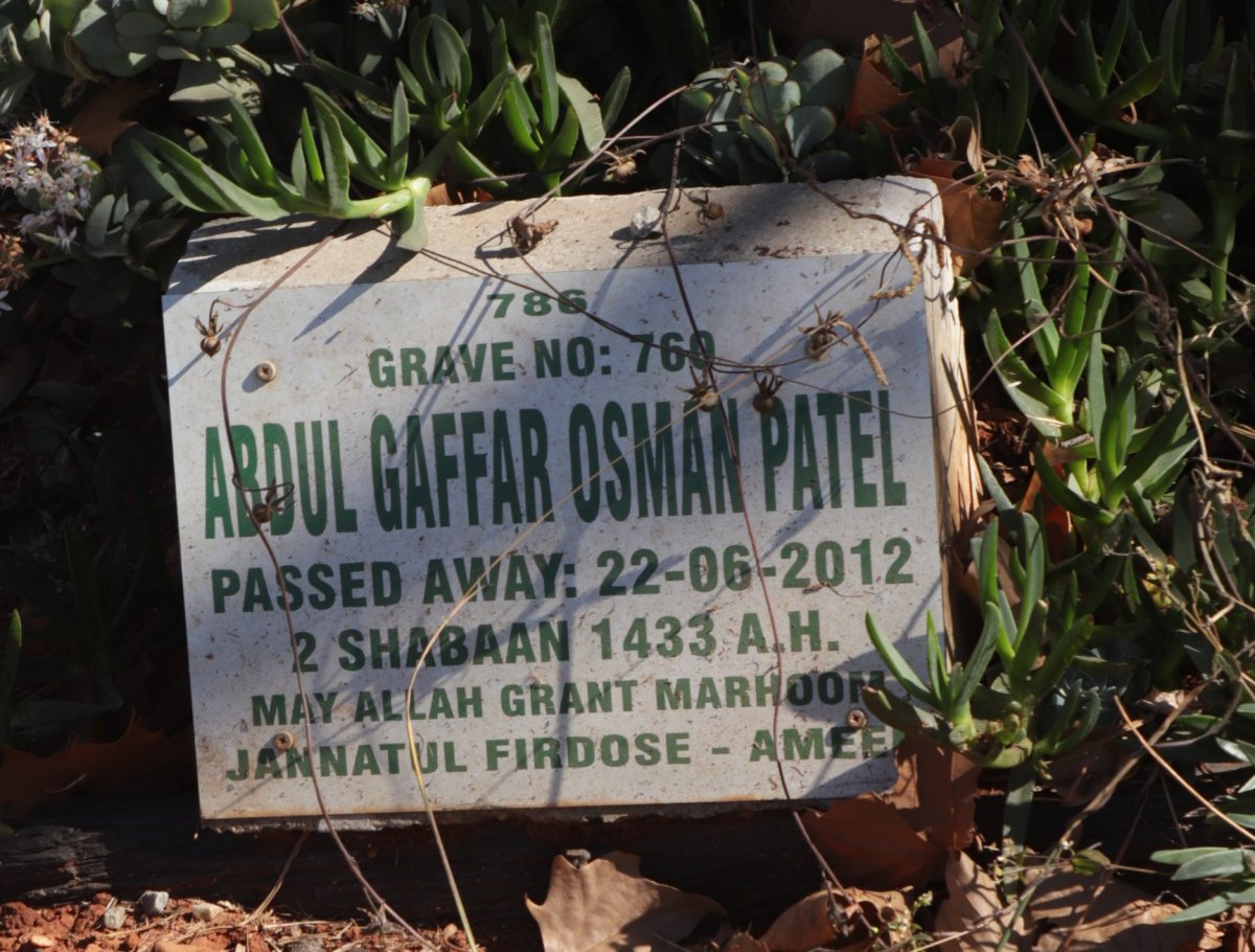 PATEL Abdul Gaffar Osman -2012