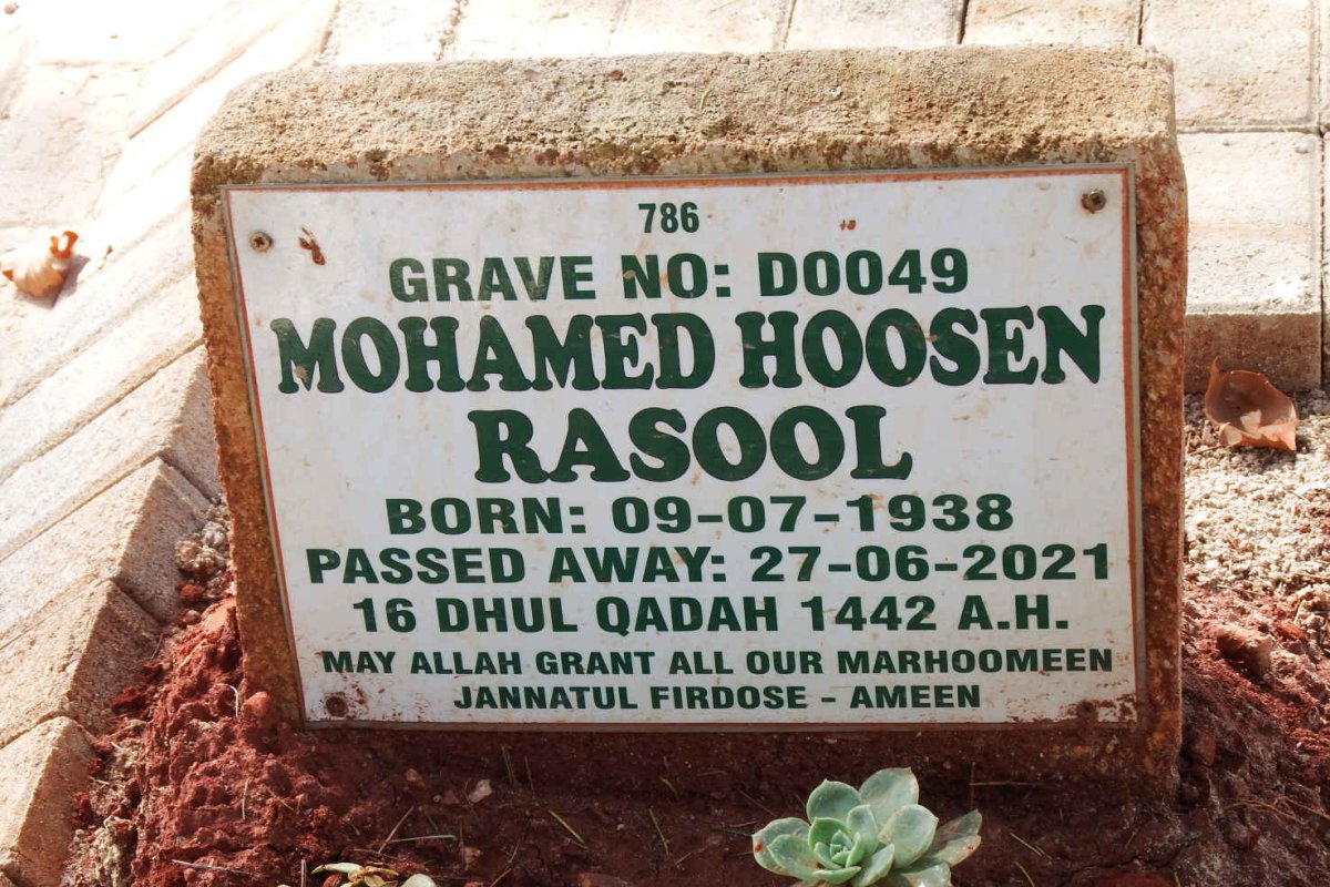 RASOOL Mohamed Hoosen 1938-2021