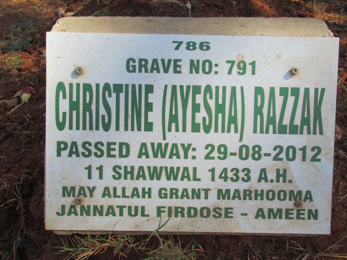 RAZZAK Christine -2012