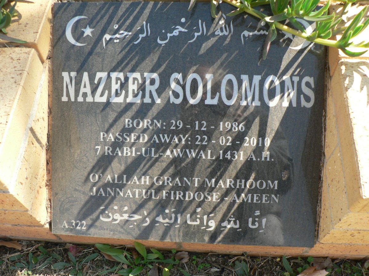 SOLOMONS Nazeer 1986-2010
