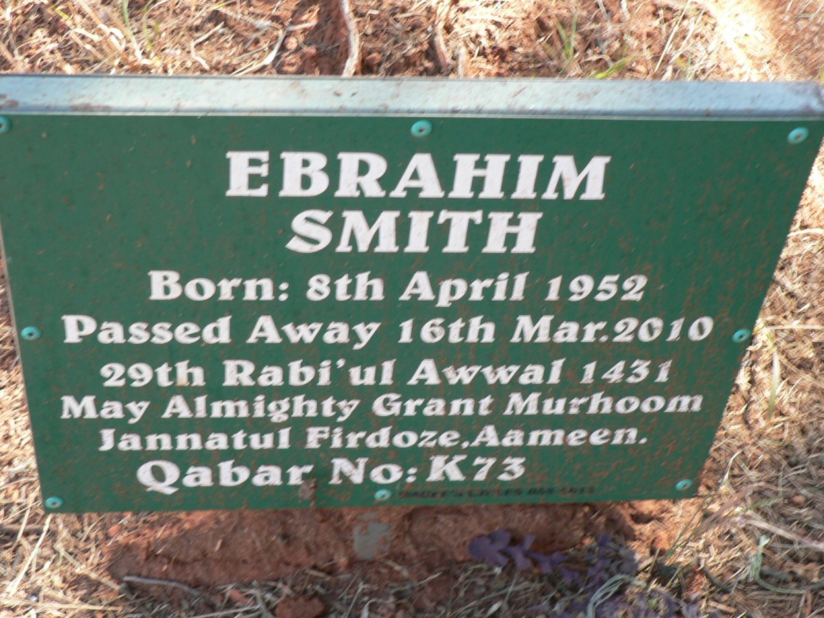 SMITH Ebrahim 1952-2010