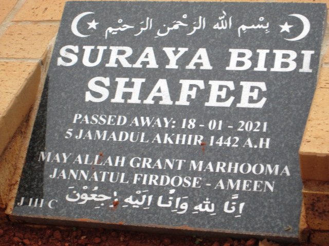 SHAFEE Suraya Bibi -2021