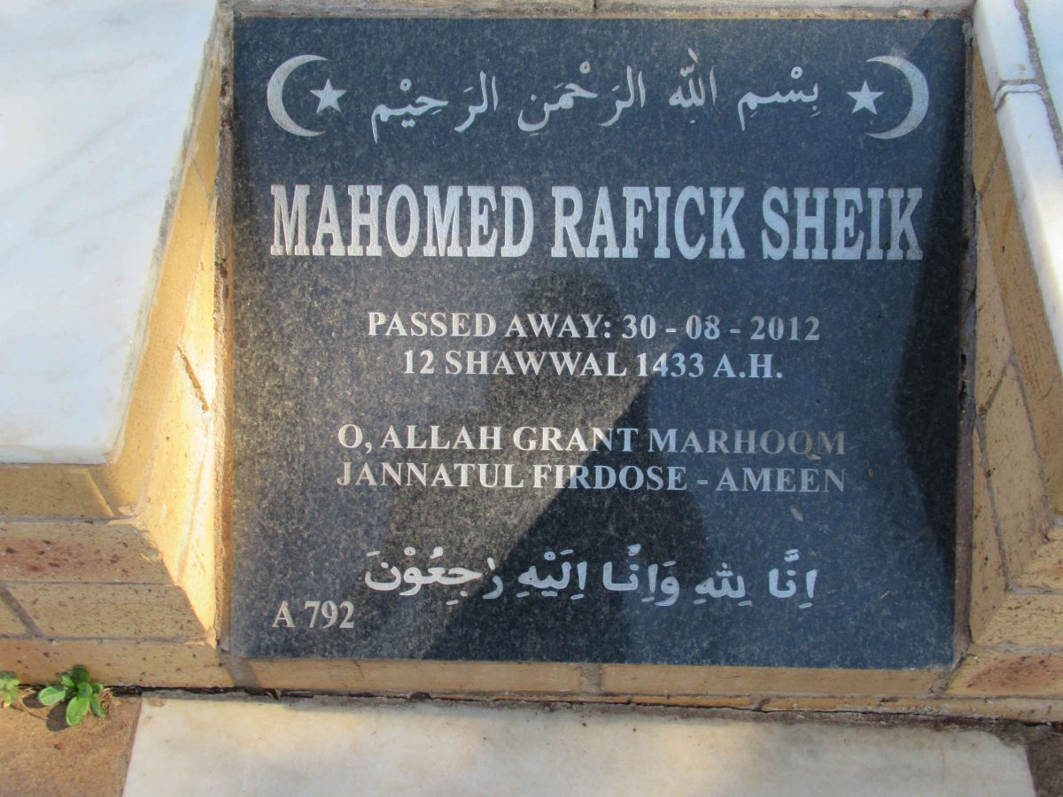 SHEIK Mahomed Rafick -2012
