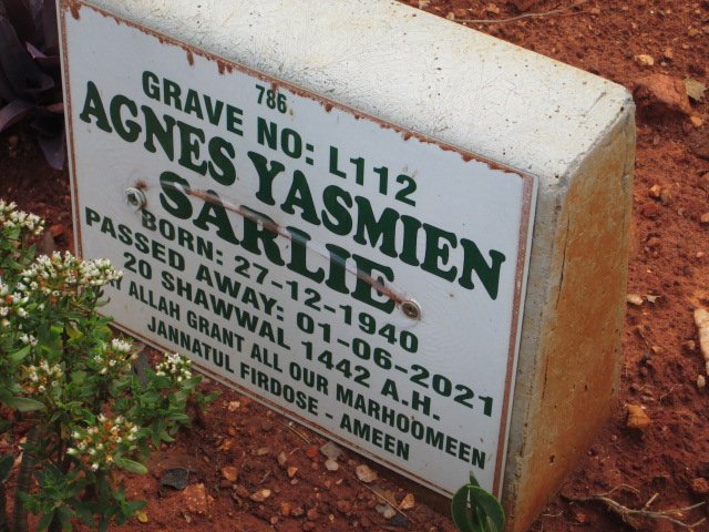 SARLIE Agnes Yasmien 1940-2021