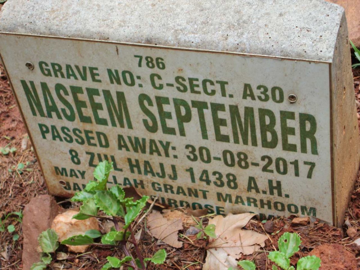 SEPTEMBER Naseem -2017