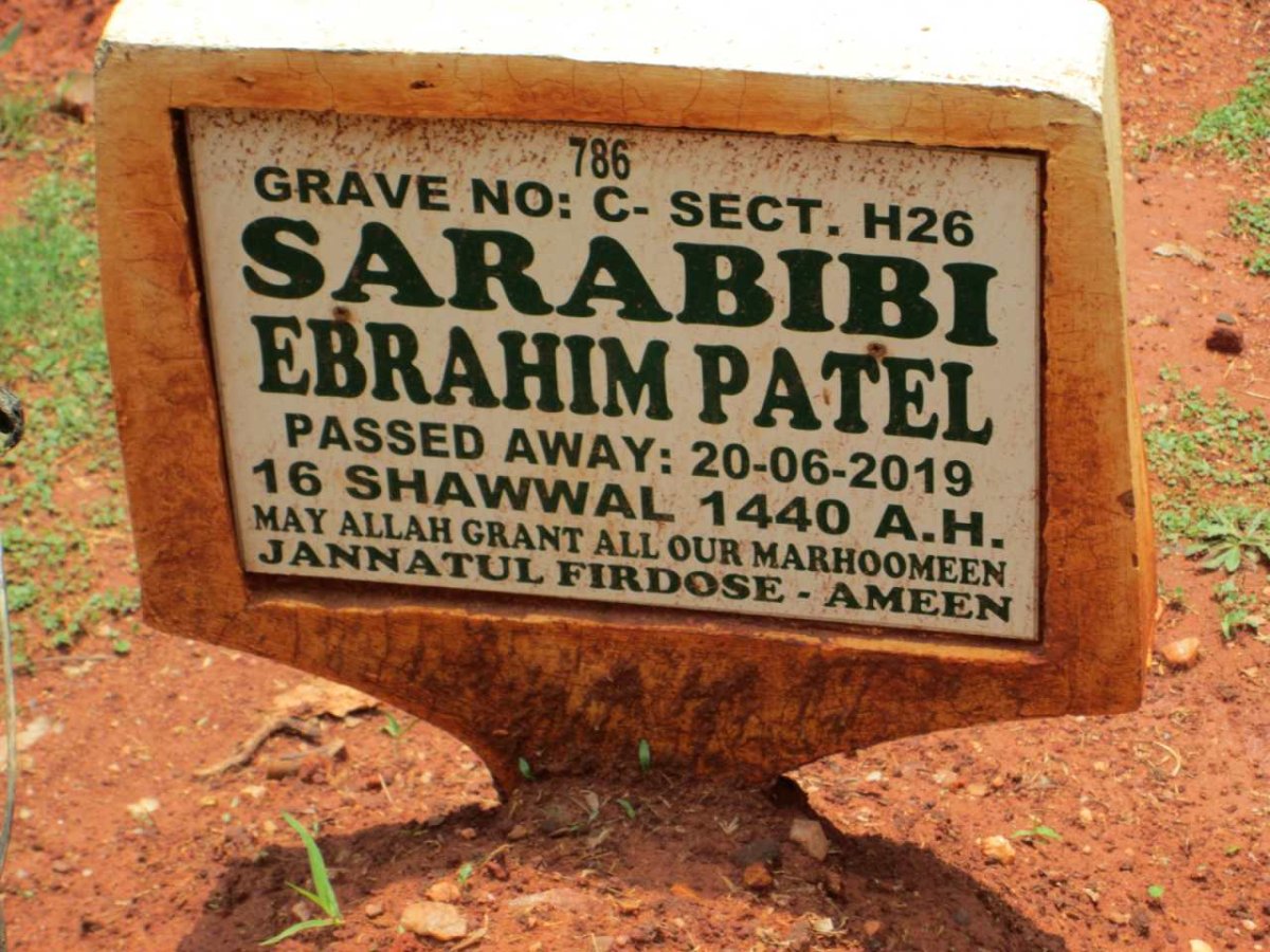 SARABIBI Ebrahim Patel -2019