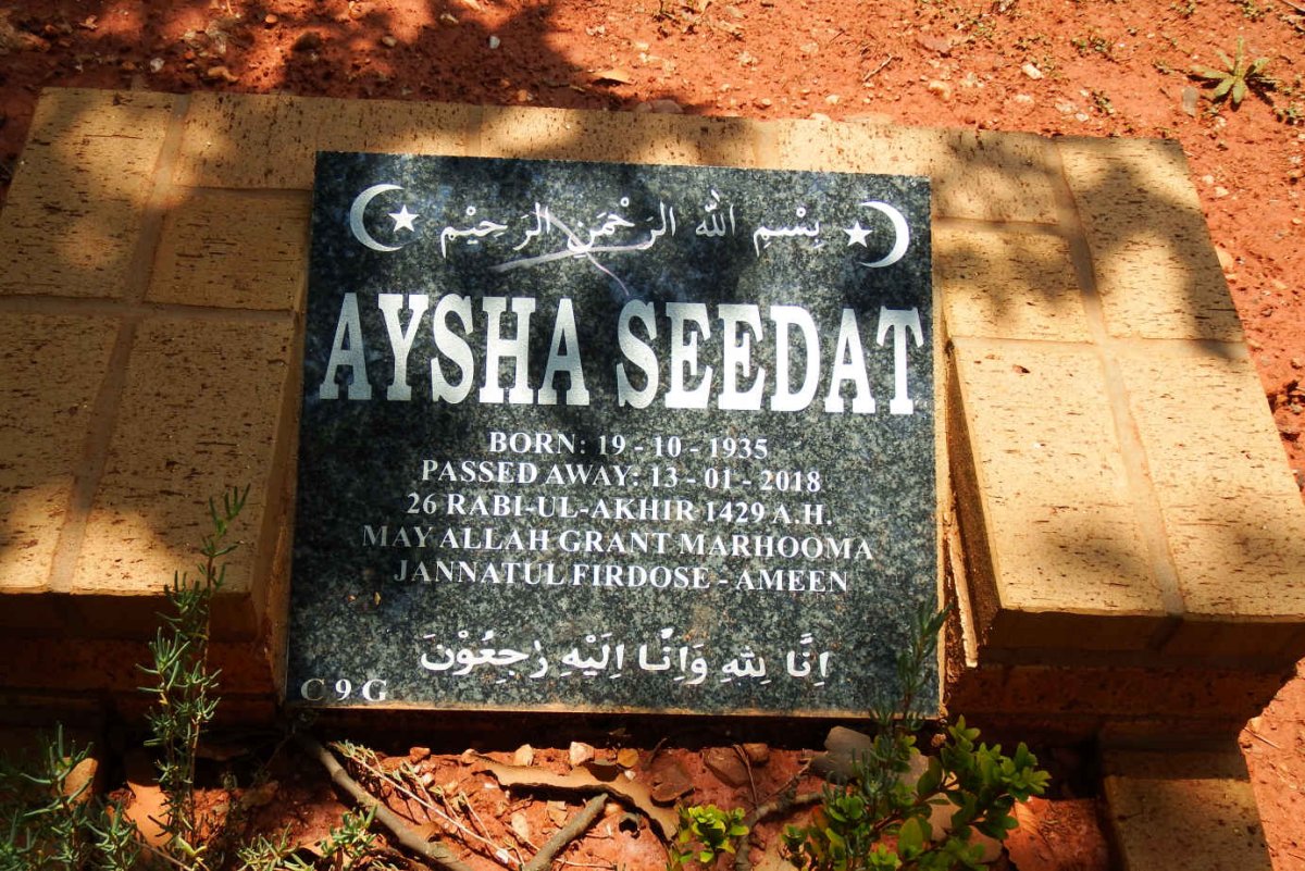 SEEDAT Aysha 1935-2018