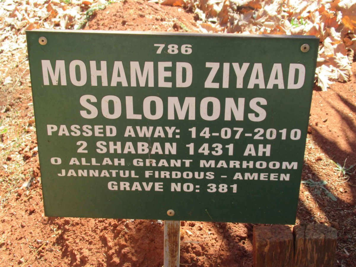 SOLOMONS Mohamed Ziyaad -2010