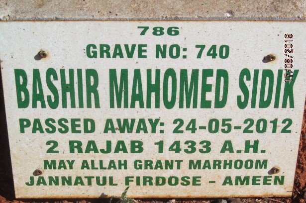 SIDIK Bashir Mahomed -2012