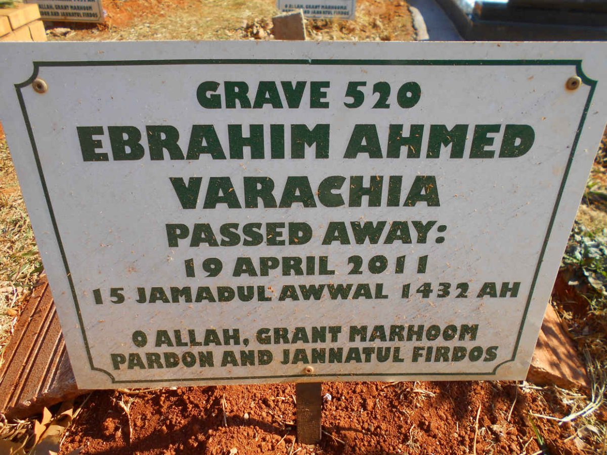VARACHIA Ebrahim Ahmed -2011