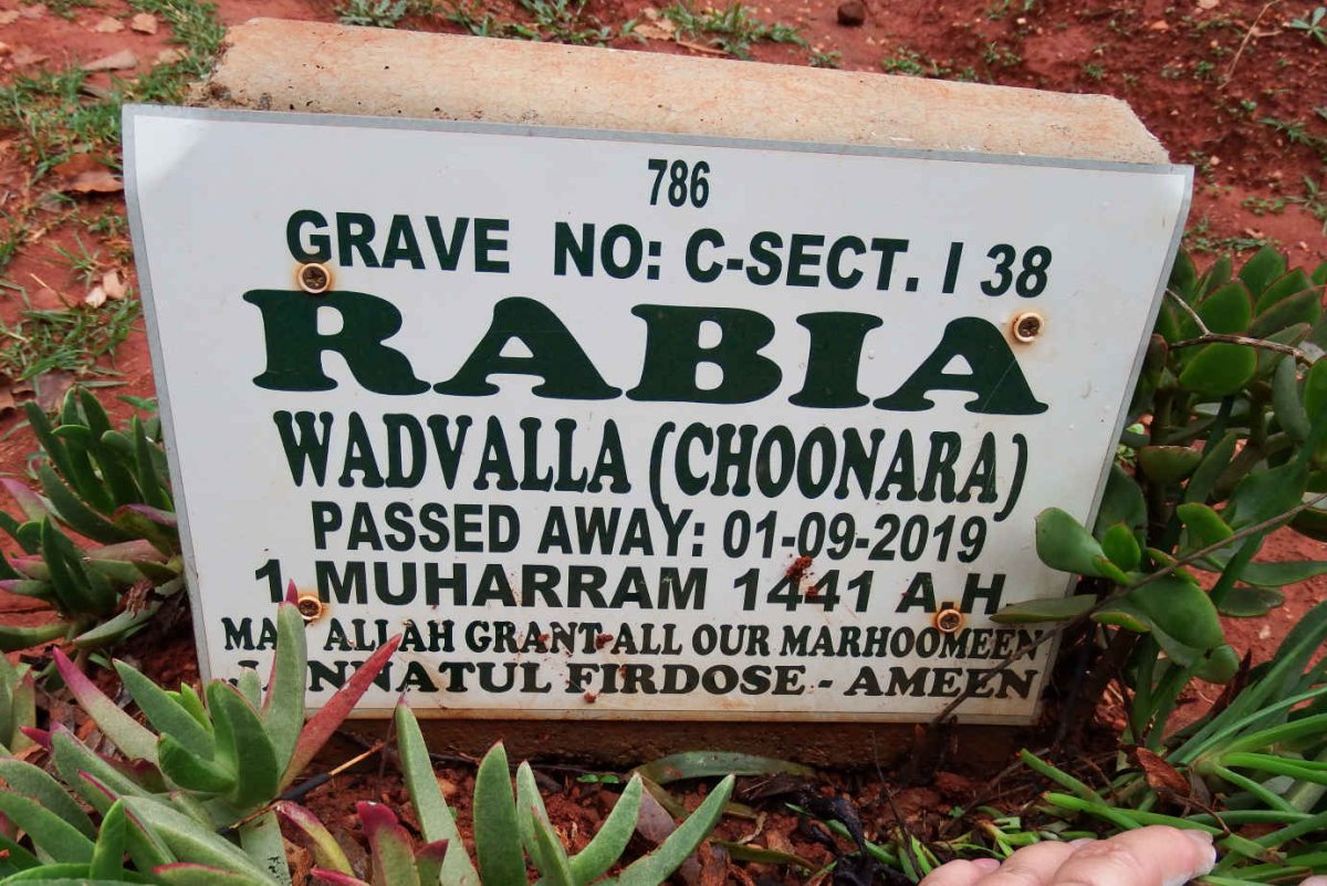 WADVALLA Rabia nee CHOONARA -2019