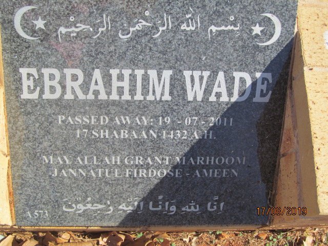 WADE Ebrahim -2011