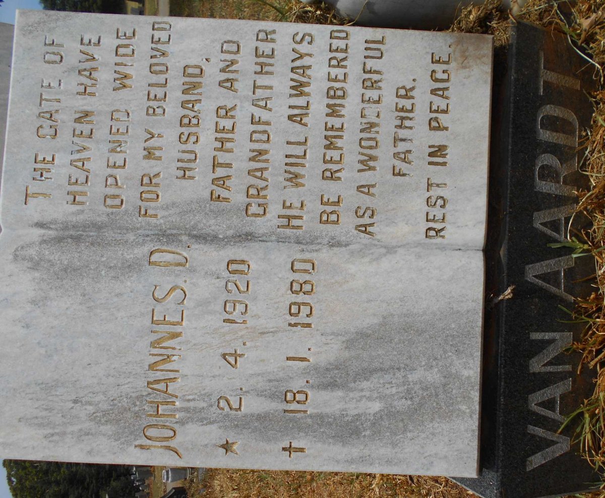 AARDT Johannes D., van 1920-1980